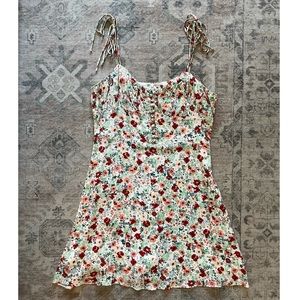 William B Floral Dress With Spaghetti Strap Ties